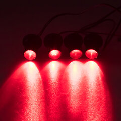 LED stroboskop červený 4ks 1W