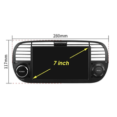 HIZPO P2FT50071CP 7“ Android 13 Autorádio Fiat 500 - CarPlay (2+32GB) Barva: Tmavá CHR846_CER