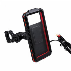 Univerzální voděodlný držák telefonu na kolo, motocykl s Qi nabíjením + USB, USB-C r19Qi