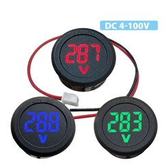 Digitální voltmetr kulatý 5 - 100V, modrý 34593B