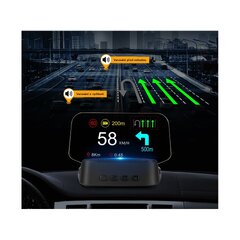HEAD UP DISPLEJ 4" / TFT LCD, OBDII + GPS + navigační, reflexní deska