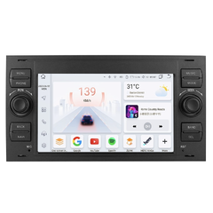 HIZPO 06FOCUS7001 Autorádio 7“ Android pro Ford Focus / C-Max / Connect / Fiesta / Fusion / Transit Barva rámečku: Černá, Model: 6S06FOCUS7001 (6+64GB CHR6S06FOCUS7001BP