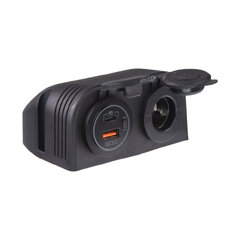 Dvojitá zásuvka s panelem 1x CL + 2x nabíječka USB voděodolná 34526.2