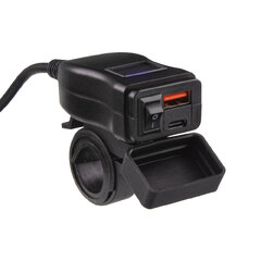 USB/USB-C nabíječka s voltmetrem na motocykl 34707B