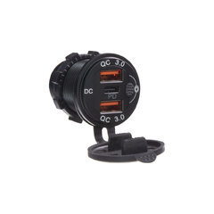 2x nabíječka USB QC3.0 + USB-C, voděodolná, hliníková do panelu 34724R