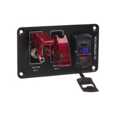 Panel s 2x spínači + 2x USB, 12V 47181