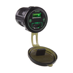 USB nabíječka QC3.0 + USB-C, 12/24V 34714