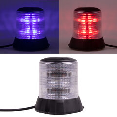 Robustní modro-červený LED maják, černý hliník, 96W, ECE R10 wl405dualBR
