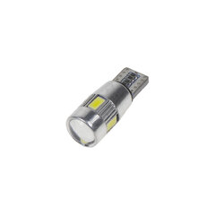 LED T10 bílá, 12V, 6LED/5630SMD s čočkou 952006cb