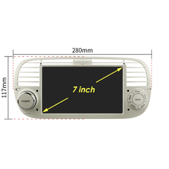 HIZPO 4SFT50071 7“ Android 13 Autorádio Autorádio Fiat 500 (4+32GB) Barva: Bílá CHR2777_BIL