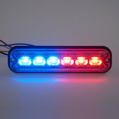 PREDATOR 6x4W LED, 12-24V, červeno-modrý ECE R65 br006RB