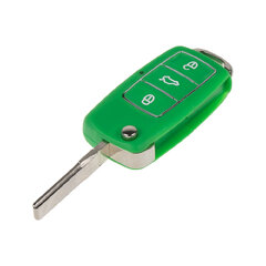 Náhr. obal klíče pro Škoda, VW, Seat, 3-tlačítkový, zelený 48vw105gre