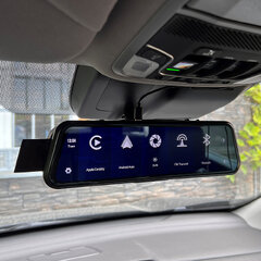 Monitor 9,66" s Apple CarPlay, Android auto, Bluetooth, Dual DVR v zrcátku pro montáž na zrcátko