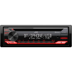 JVC autorádio s CD/MP3/USB/AUX/Bluetooth připojení/červené podsvícení/odním.panel kd-t812bt