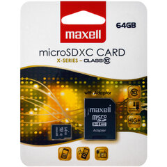Paměťová karta MicroSDXC 64GB CL10 + adaptér, MAXELL