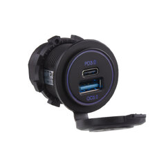 USB QC3.0 + USB-C PD3.0 zásuvka 12/24V 34657N