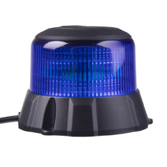 Robustní modrý LED maják, černý hliník, 48W, ECE R65 wl403fixblu