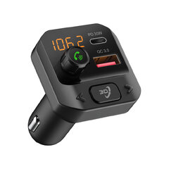 Bluetooth/MP3/FM modulátor bezdrátový s SD portem do CL s 3D stereo, USB-C / USB QC3.0 80559QC